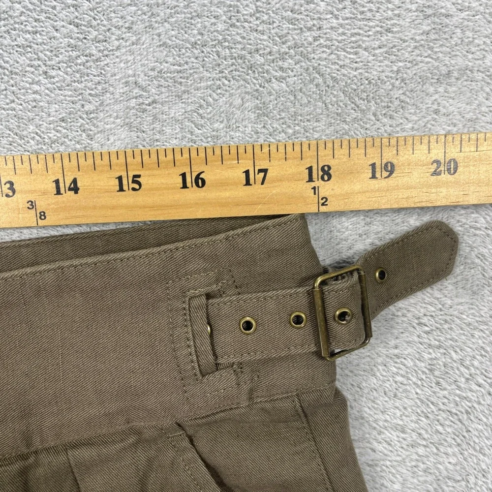 Banana Republic Pants Women 16 Olive Green Cotton Linen Pleated Cargo High Rise